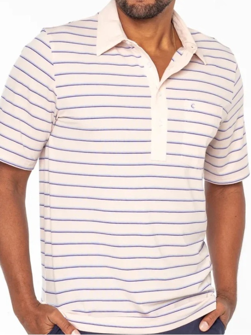 Criquet Performance Players Polo Striped XL Pima Cotton Blend